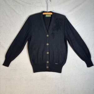 Vintage Geiger Collections Cardigan Women's EU 38 Charcoal Grey Sweater Wool‎